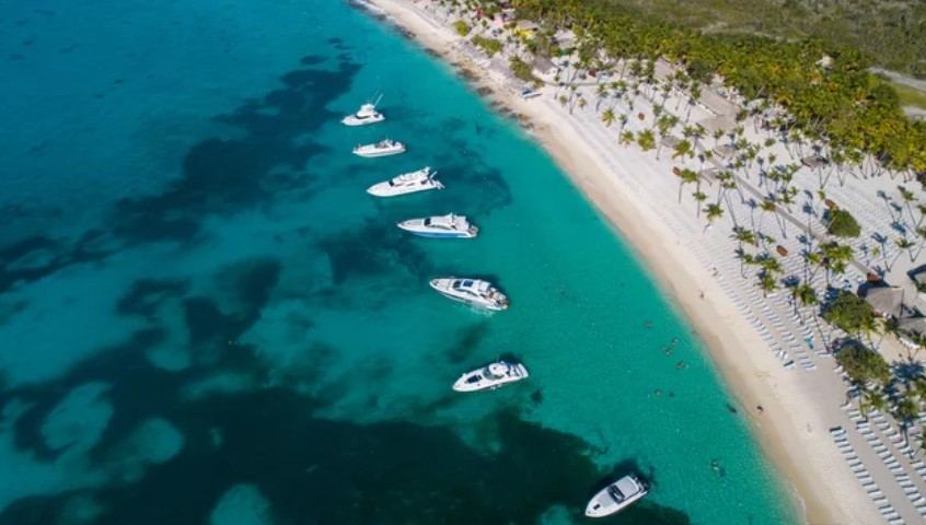 Family enjoying a private boat trip near Punta Cana, Dominican Republic