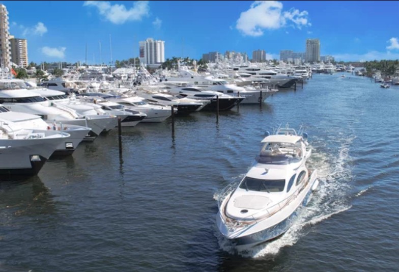 Private yacht at a South Florida marina near Fort Lauderdale
