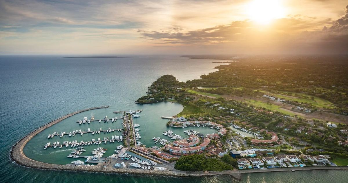 Sunset cruise along the Casa de Campo estate waterfront, Dominican Republic