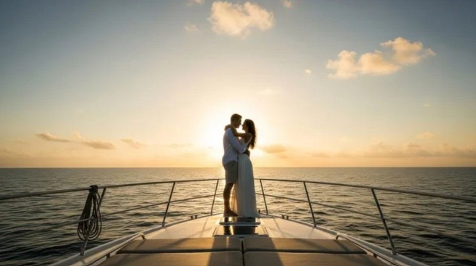 Wedding ceremony on a private yacht charter at Casa de Campo, Dominican Republic