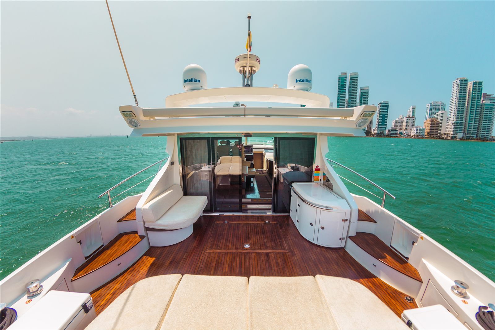 Azimut 62s cockpit deck