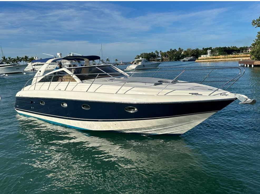 Party boat on turquoise Caribbean waters off Cancun Hotel Zone